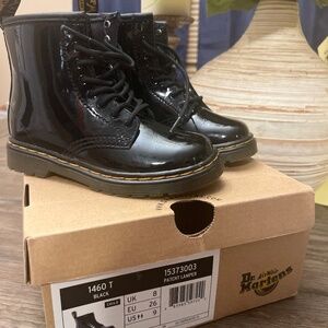 Toddler black patent Doc Marten boots